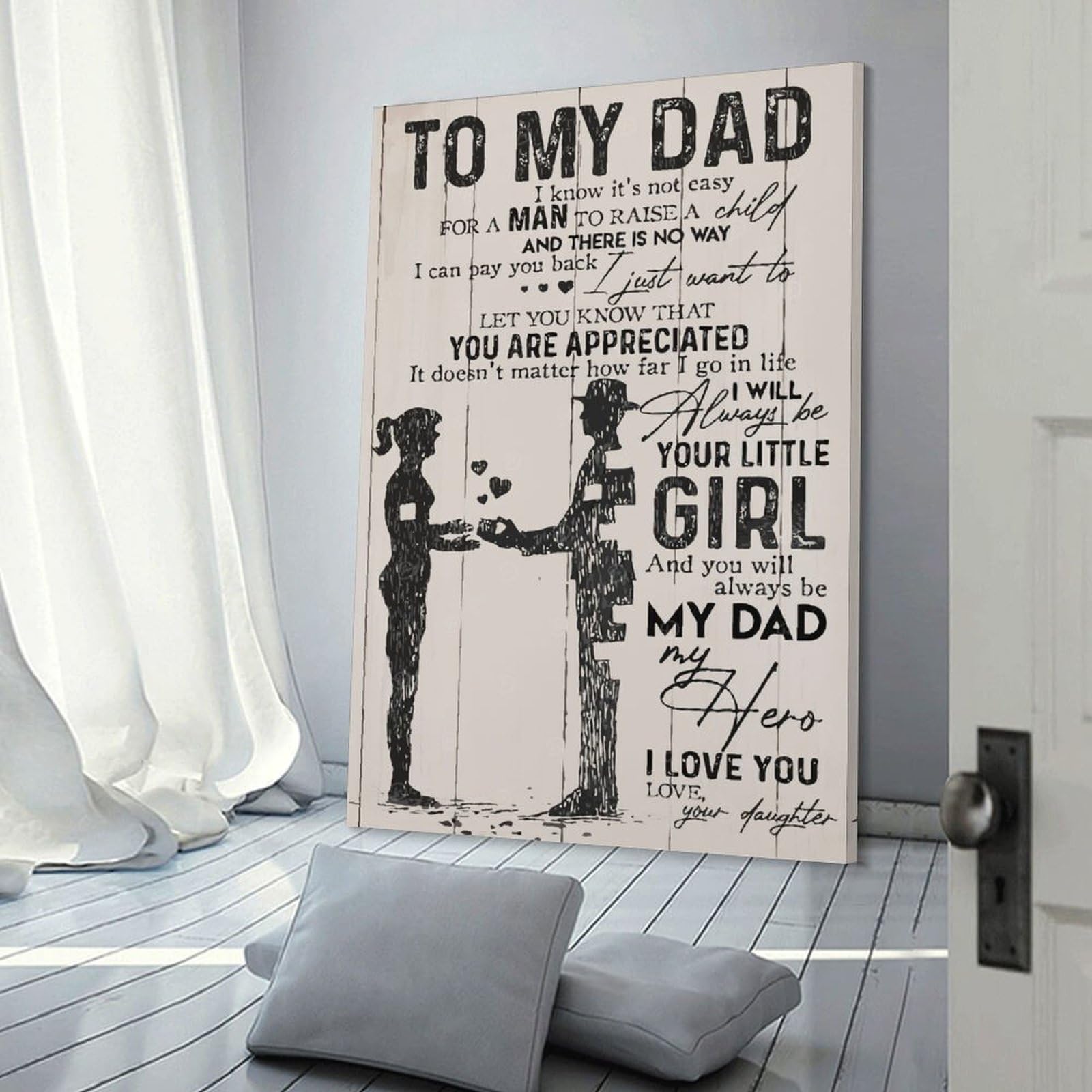 Junmoney Room Decor Wall Art To My Dad (2), 12x18inch(30x45cm), for Living Room, Lounge Or Sitting Room, Canvas Styling for A Polished Room Look