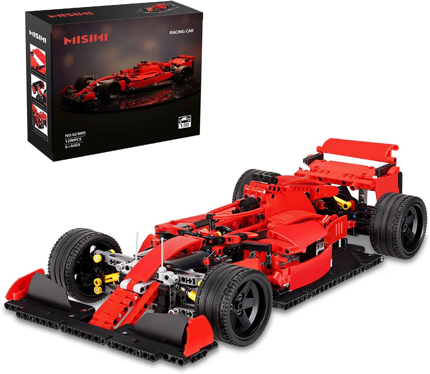 MISINI1200PCS Technik Building Blocks Racing Car Formula F1 Model,1:10 MOC Creative Building Block Sports car, Compatible with Lego Technology