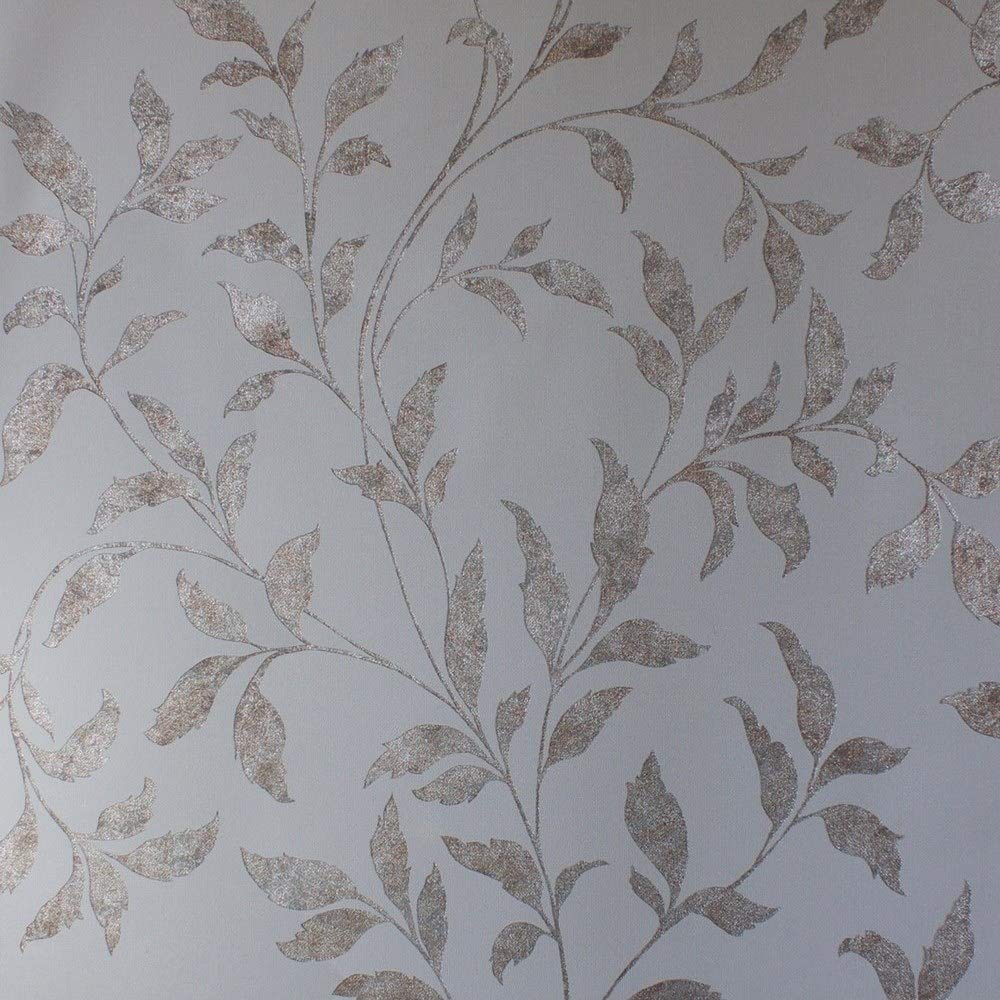 Muriva Cara Trail Bronze Wallpaper 701562 - Foil Vinyl Reflective Shimmer Leaf