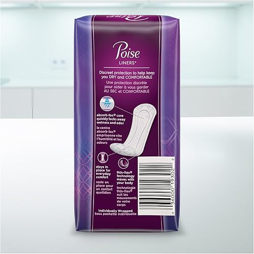 Miniatura 10 de Poise Protectores para incontinencia, absorción muy ligera, longitud regular (26 unidades)