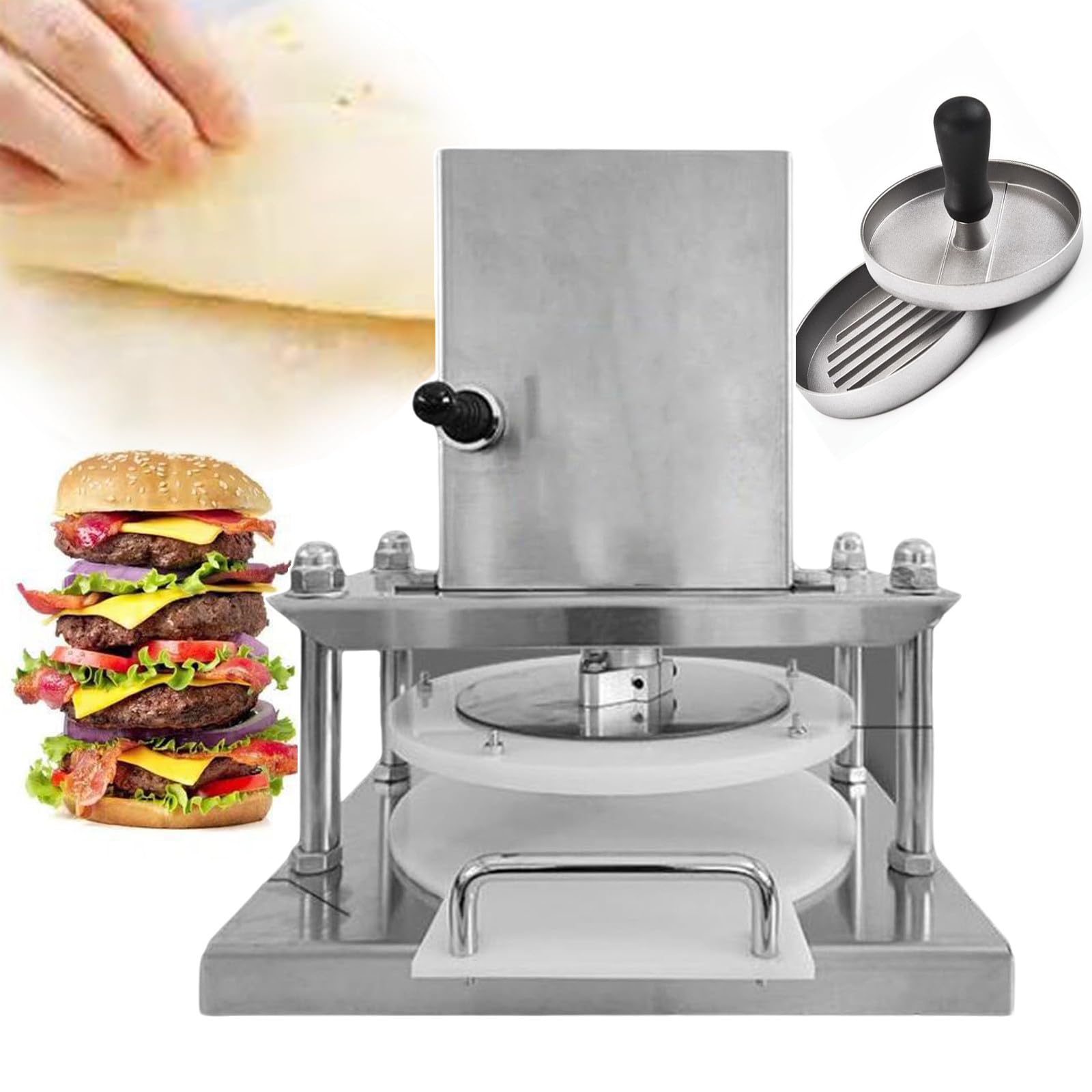 UMJIGF 8.6in & 9.8in Pizza Dough Press Machine w/Meat Press, Pizza Forming Machine Pizza Maker Electric Pie Press for Bread Molds, Pie Crusts, Strong Waterproofness, Long Service Life,22c,25cm