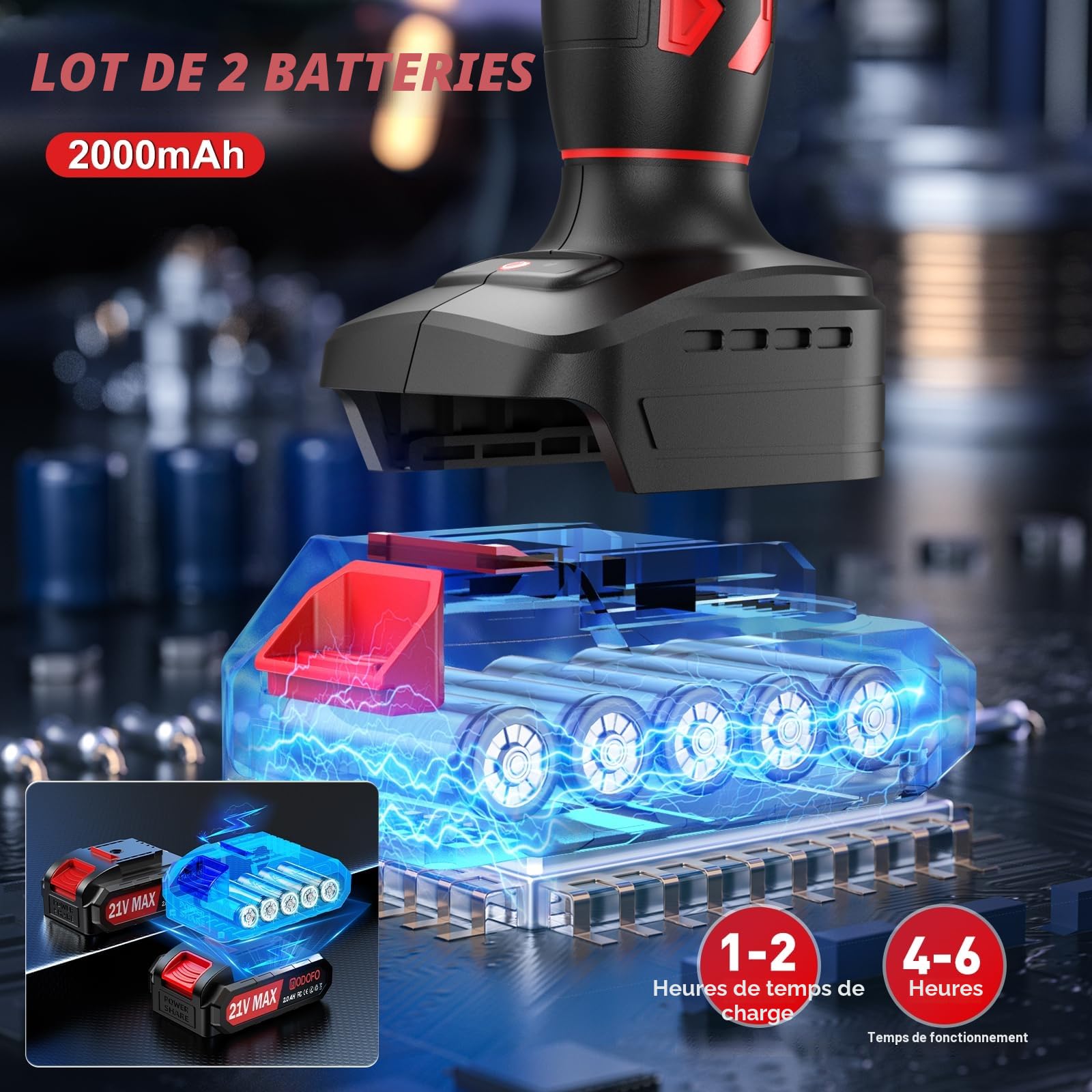 XIAZIR Sécateur électrique sans fil de 35 mm avec moteur brushless, sécateur de jardin avec écran LCD, 2 batteries 21 V 2000 mAh et lame en acier SK5, puissant coupe-branches pour arbres, jardin