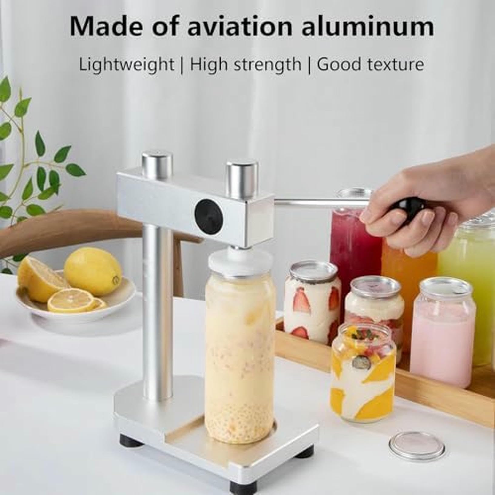 Manuelle Dosenversiegelungsmaschine, handbetriebener Dosenversäumer für Konserven, Milch, Tee – Aluminium-Legierung, Lebensmittel-Verschließmaschine mit Klappverschluss für einfaches Verschließen