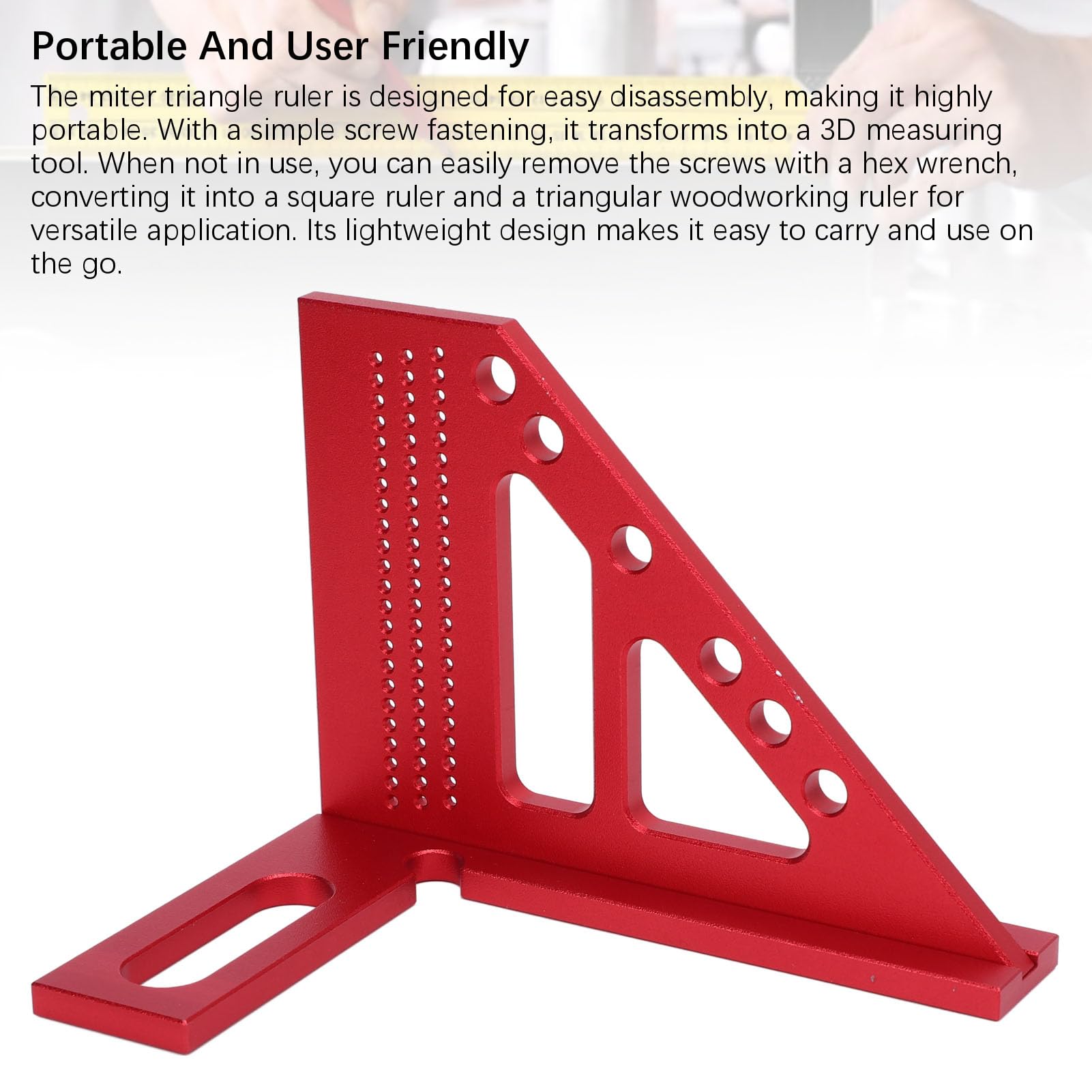 Righello Triangolare per Mitra, misurazione Multifunzionale, goniometro Squadrato Sottile e Leggero per la Lavorazione del Legno, 3D Multi