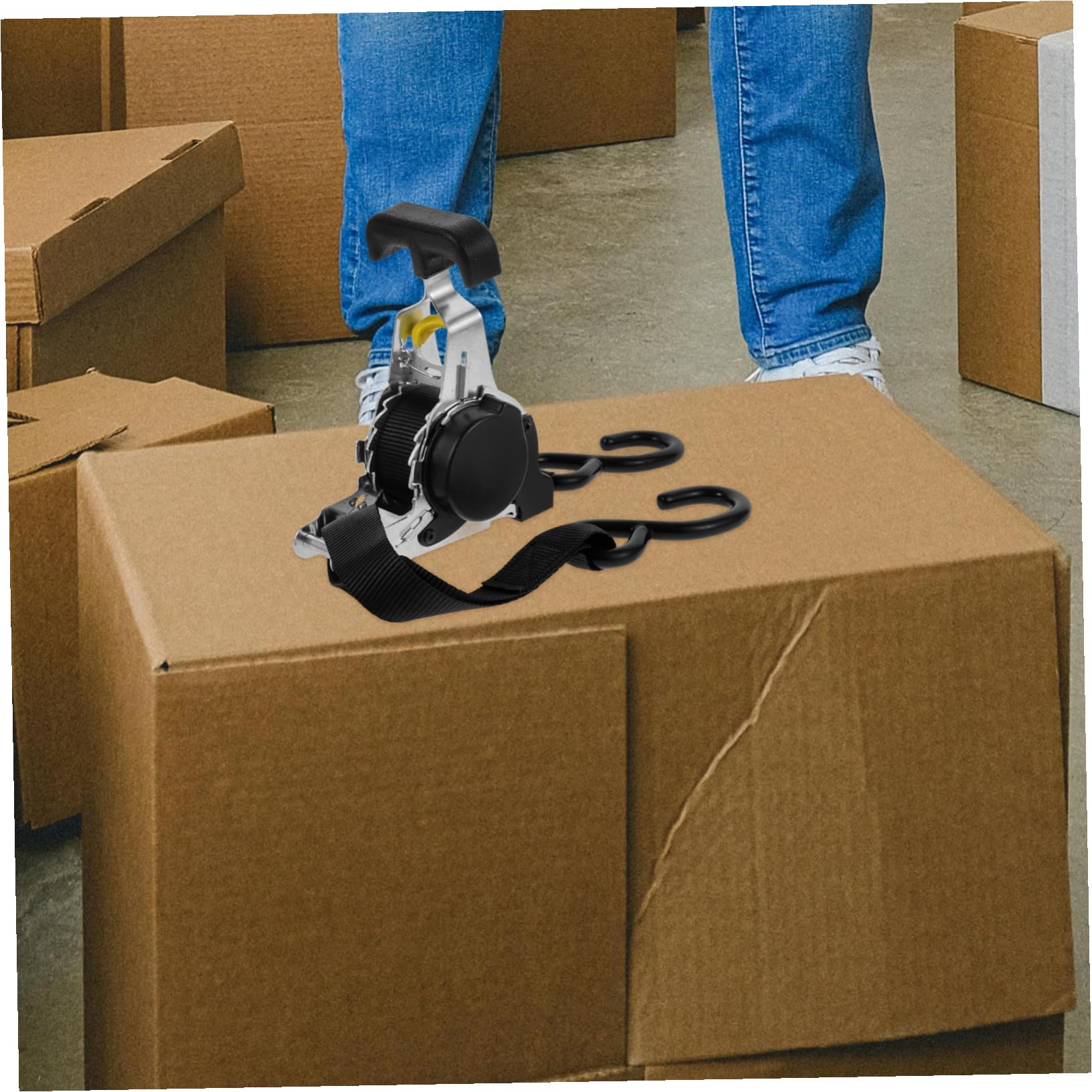 Ratschengurt aus Polyester mit Automatischer Spannung LKW Gurt für Ladungssicherung und Gepäckbefestigung Vielseitig Einsetzbar und Robust