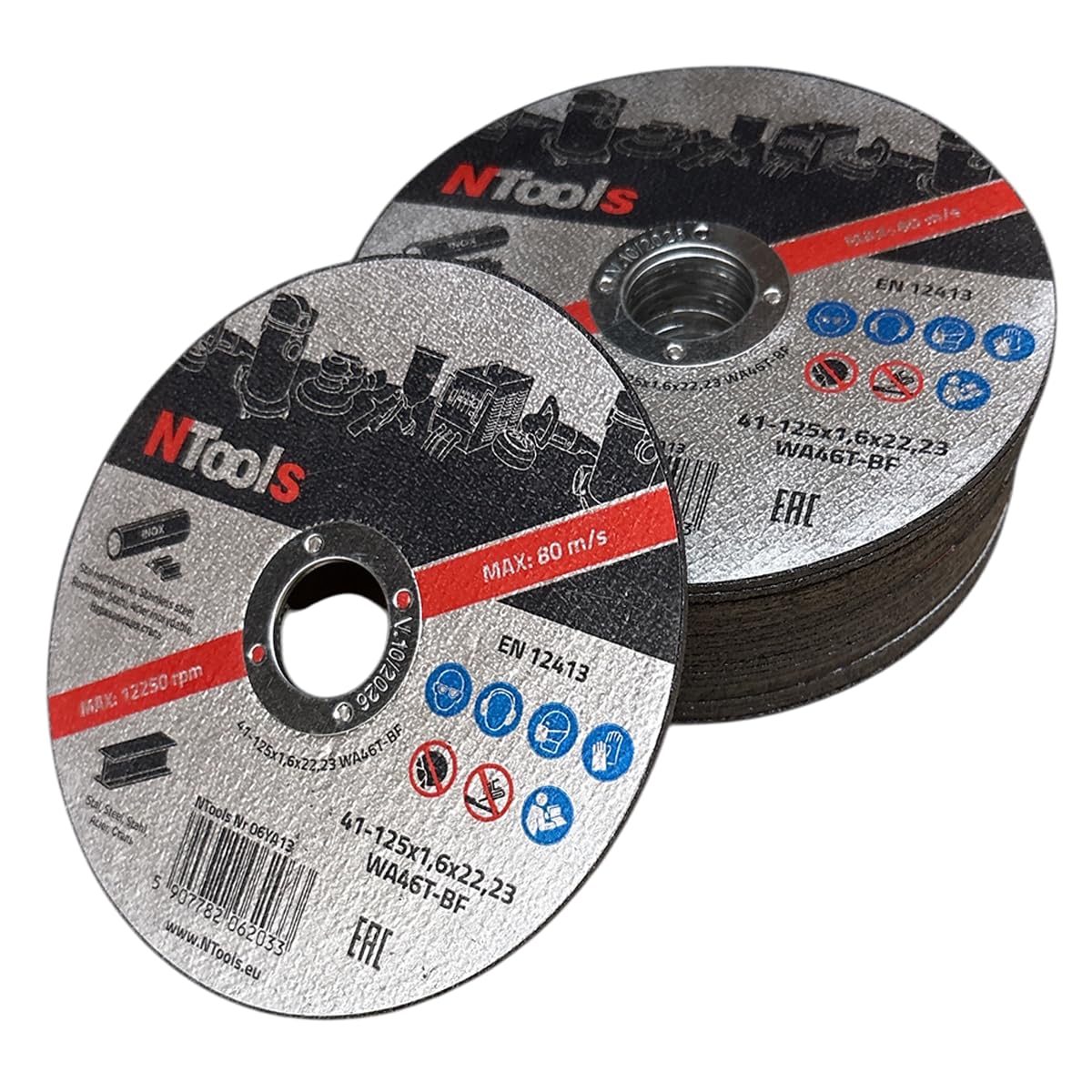 SDC – Dischi da taglio 125 x 1,6 x 22,23 mm, 25 pezzi | Dischi da taglio 125 per ferro, sottili e resistenti, ideali per il taglio di metallo, acciaio e acciaio inossidabile (Inox)