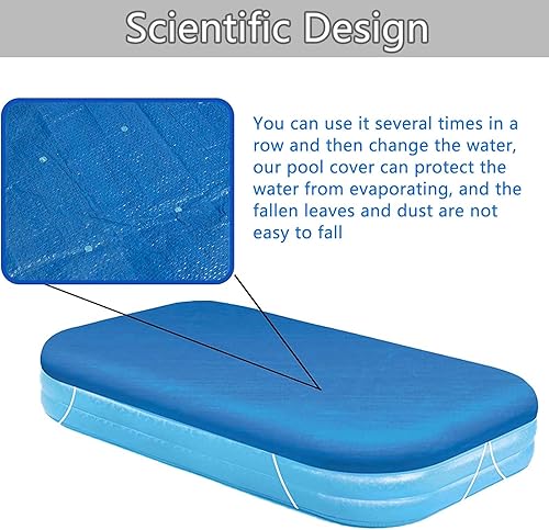 Miniatura 5 de Cubierta rectangular para piscina, se adapta a 8.6 x 5.7 pies, cubierta de piscina rectangular, cubierta inflable para piscina, a prueba de polvo,