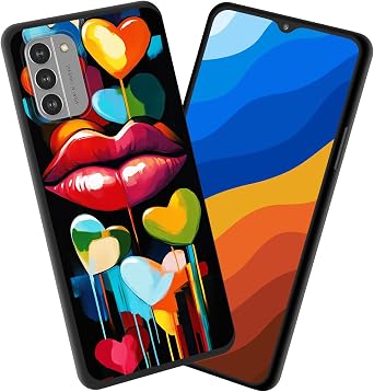for Nokia G310 5G Case,Premium TPU Slim Anti-Scratch Silicone Protective Case Cover for Nokia G310 5G,Art Lips and Hearts