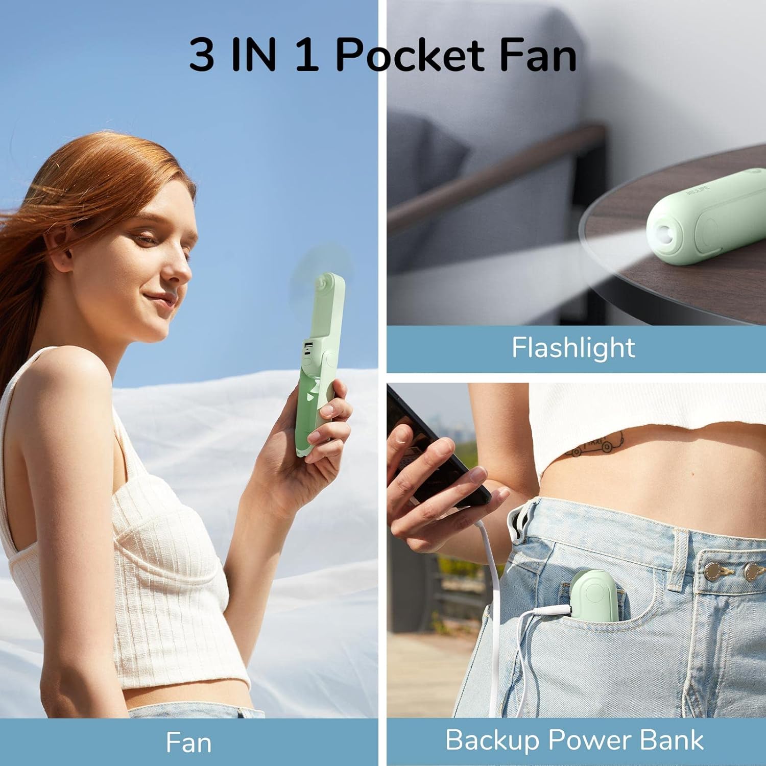 JISULIFE Mini Handventilator: Perfekt für den Sommer & Reisen – Ein Must-Have!