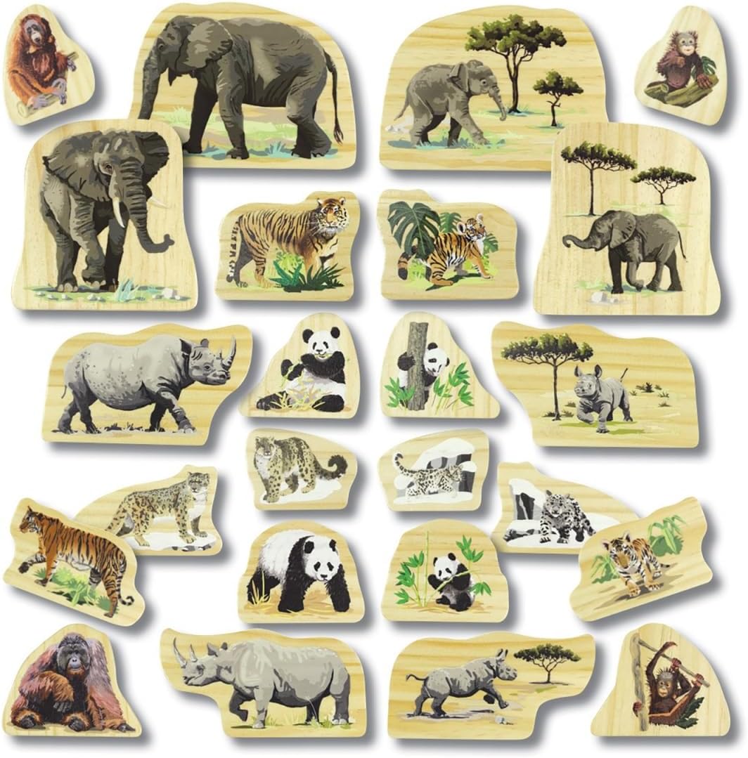 Yellow Door Endangered Animal Families Wooden Characters