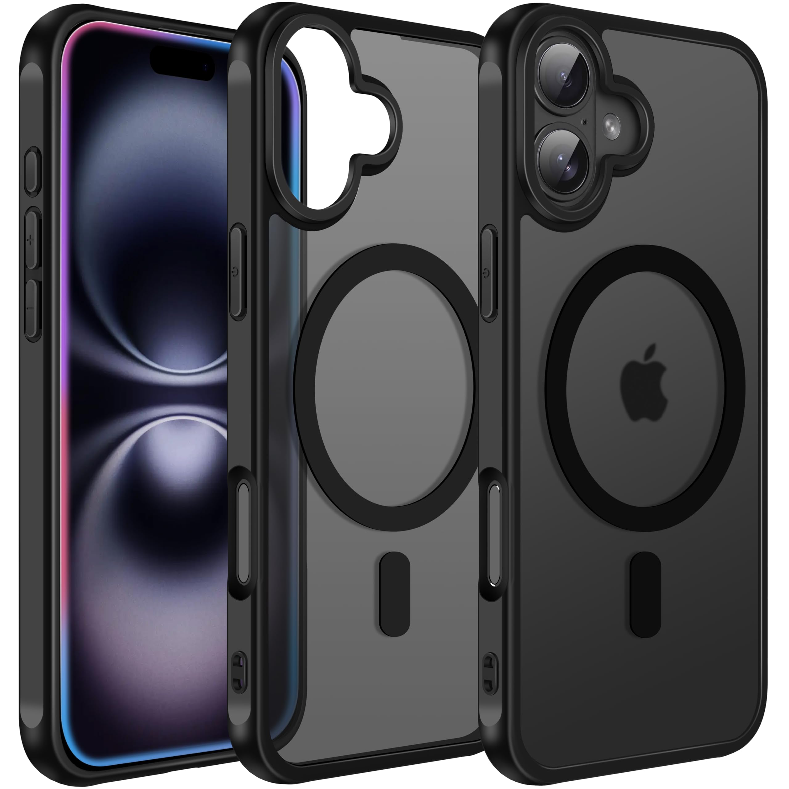 iVoler Cover Magnetica per iPhone 16, [Compatibile con MagSafe] [Protezione Antiurto di Grado Militare] Custodia Traslucida Opaca Posteriore Sottile Silicone Protettiva Case