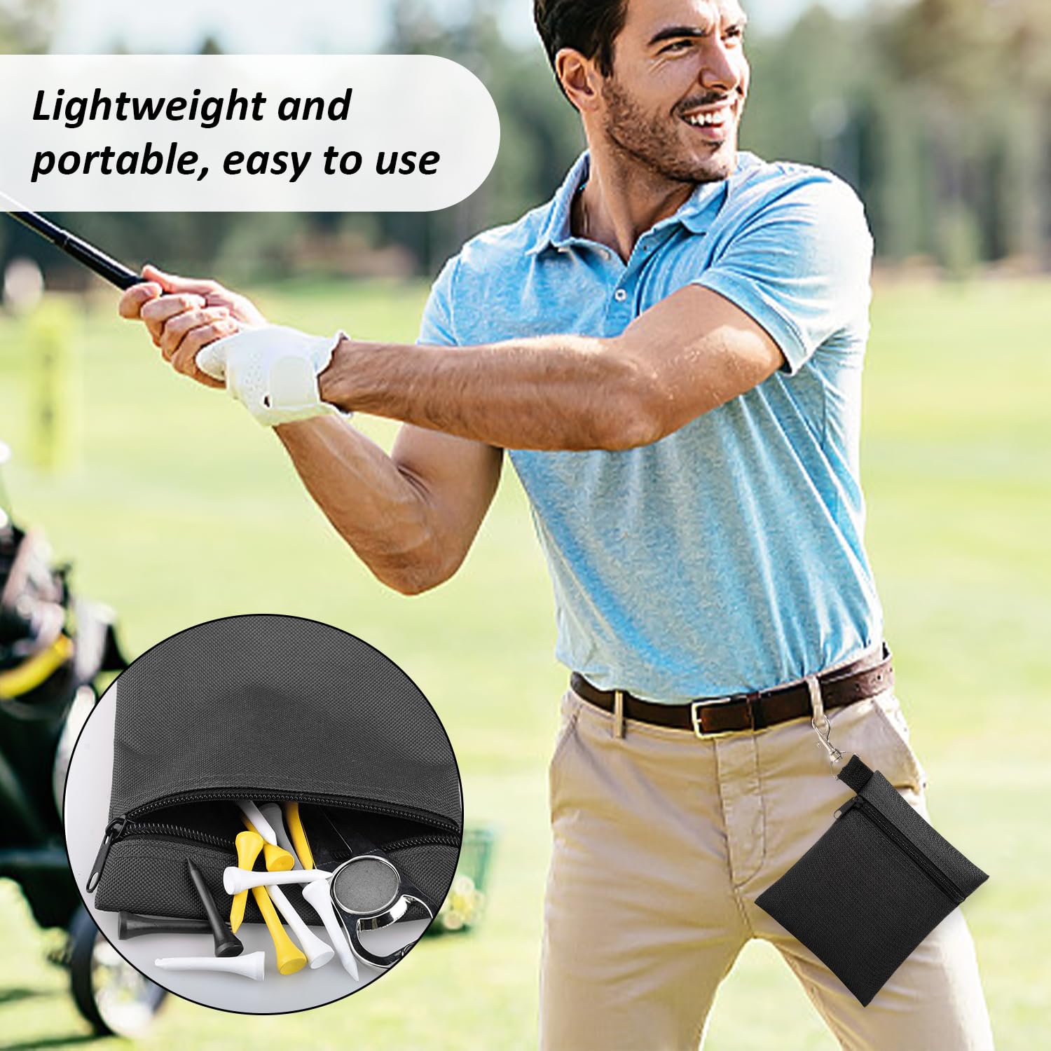 3 Piezas De Bolsa De Memoria De Golf, Bolsillo Portátil De Cola De Golf, Bolso De Oxford-Fabric, Bolsa De Almacenamiento Multipropósito.