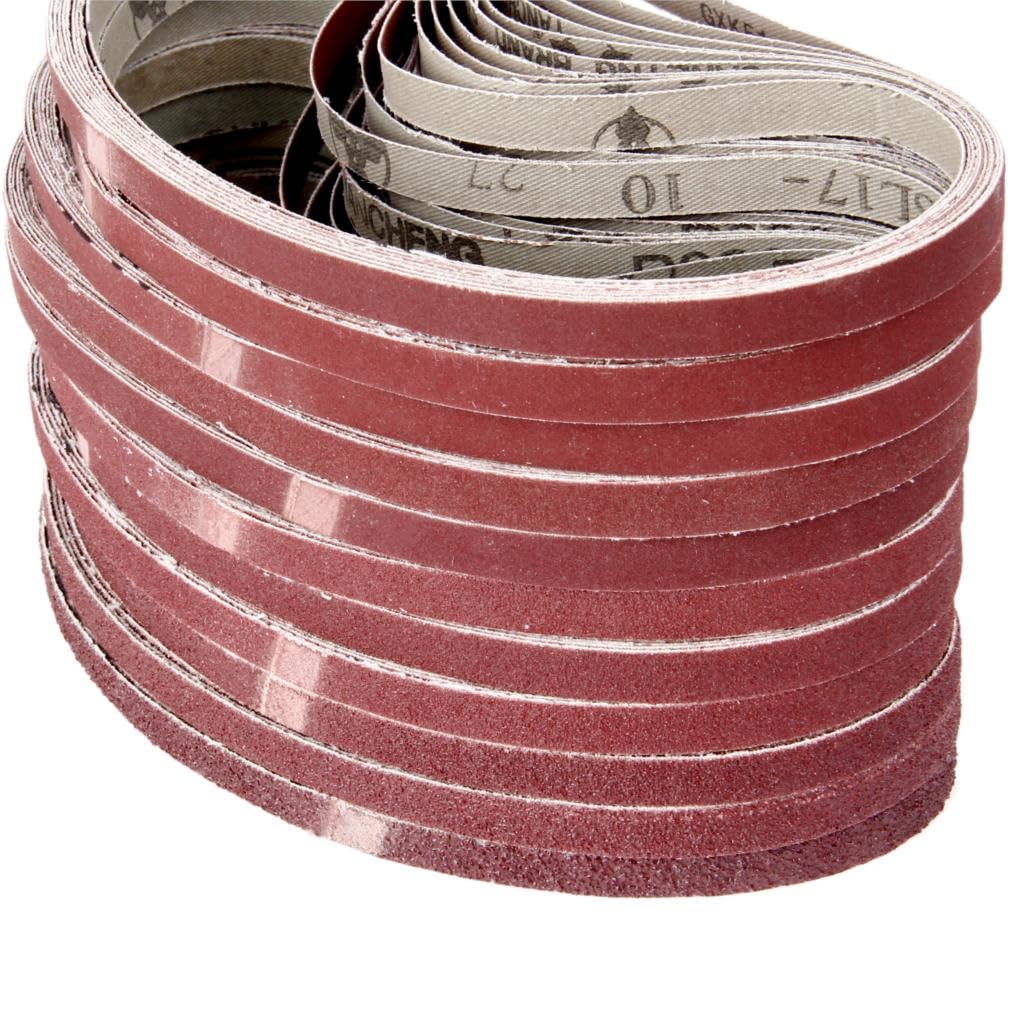 Taśmy szlifierskie do szlifierek taśmowych, 10 sztuk/zestaw 533 * 9mm 40-1000 grys drewno miękki metal papier ścierny do polerowania taśmy ścierne narzędzi(150#)