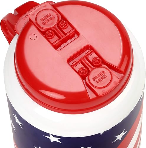Miniatura 5 de Plum Hill Taza aislada de la bandera de Estados Unidos de 100 onzas con asa y popote flexible con tapa abatible, tapa fácil de verter, mantiene las
