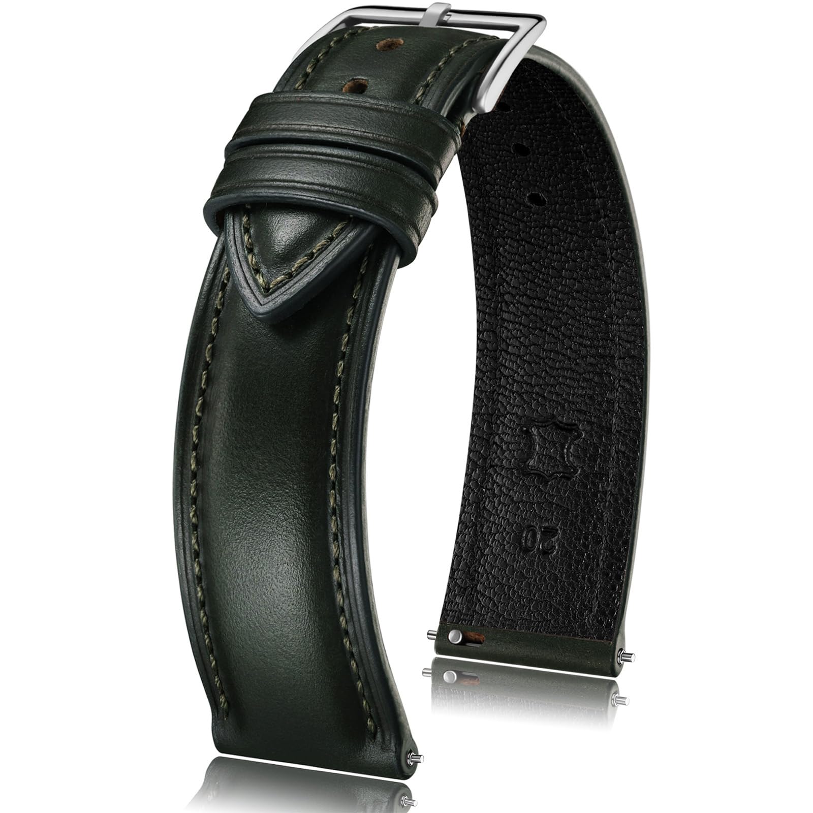 Getalia Lussuoso cinturino per orologio in vera pelle pieno fiore, vintage, cera a olio, 18 mm, 19 mm, 20 mm, 21 mm, 22 mm, a sgancio rapido, cinturino di ricambio retrò per uomini e donne, spesso e
