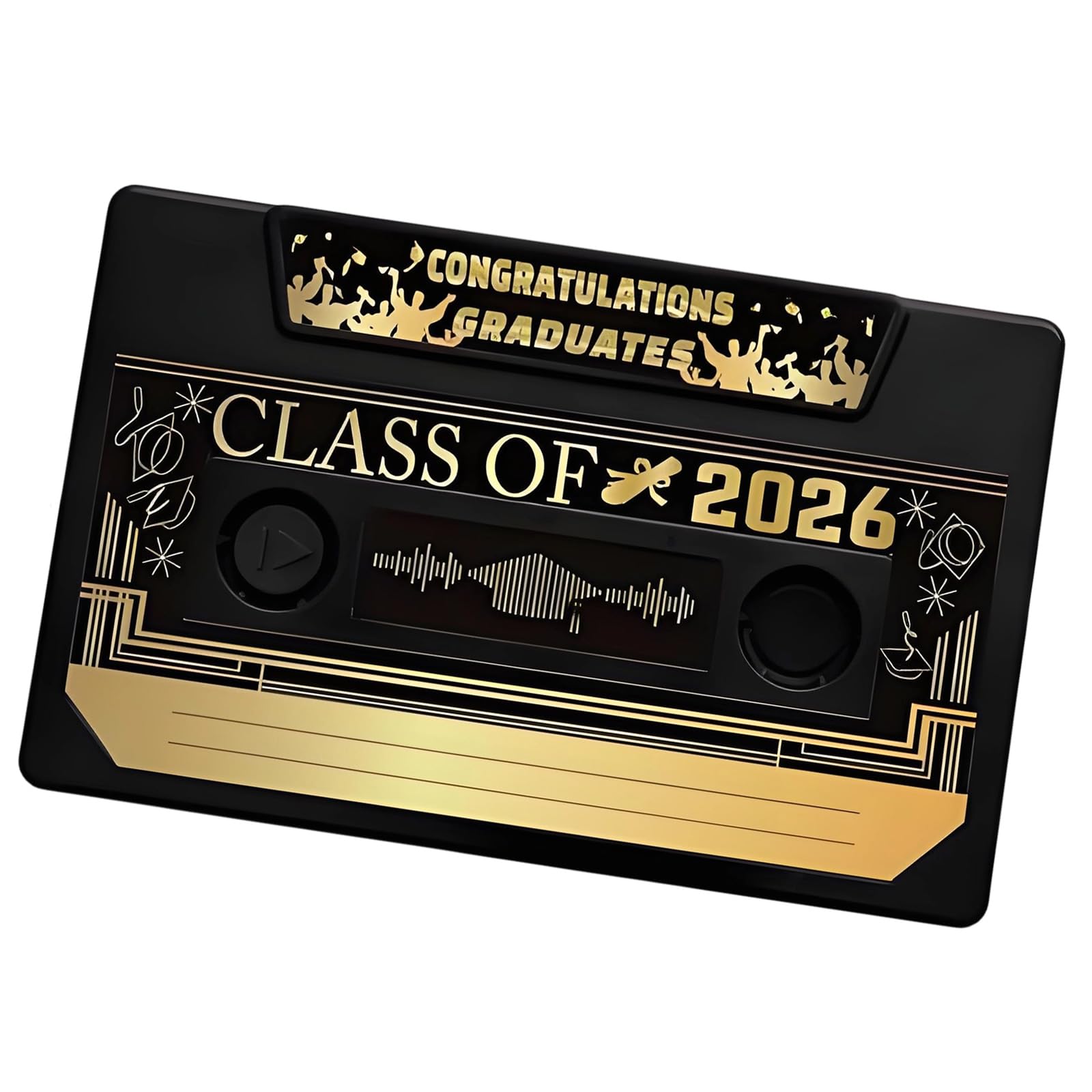 Whoasyst Innovative Sound Greeting Card Tape Shape Graduation Card with Voice for Commencement Gift Twenty Twenty Six Graduation Artifact