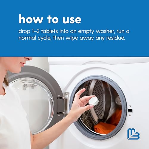 Miniatura 6 de M3 Naturals Limpiador de lavadora para carga frontal y superior, 24 tabletas sin fragancia para pieles sensibles, formulado para eliminar la