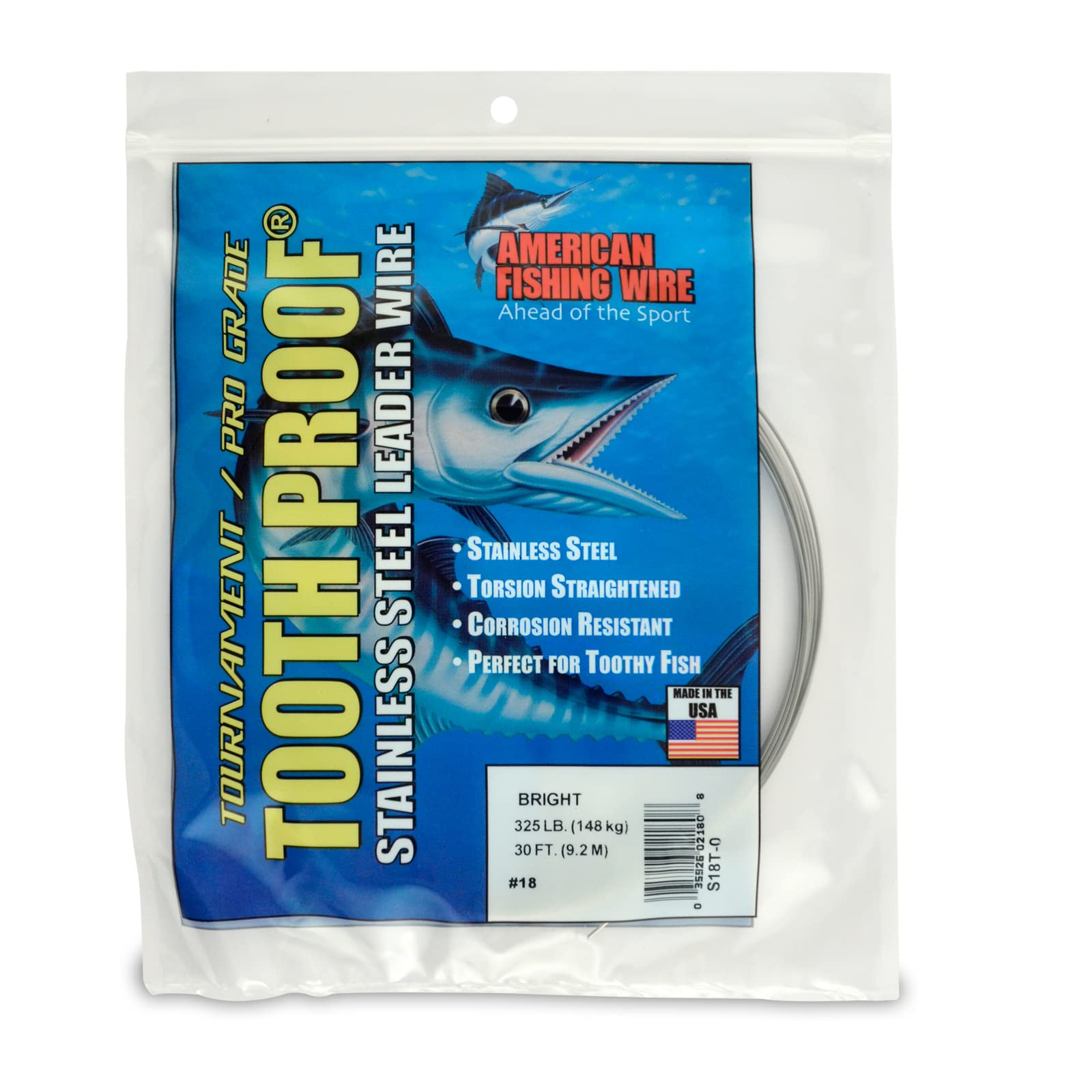 AFW Tooth Proof Fishing Wire Single Strand Leader, Bright and Camo