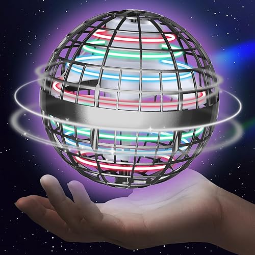 Miniatura 7 de Sosuy Bola de orbe voladora 2025 para niños, galaxia mágica hover cósmica boomerang espacio flotante mini dron giratorio de mano, juguetes de Rojo