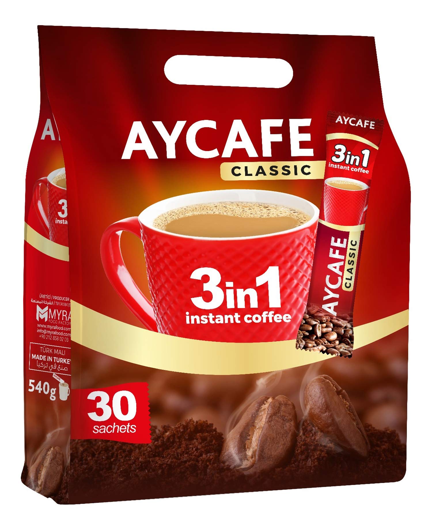 Classic 3 In1 Instant Coffee 30 Sachets, 540 gm