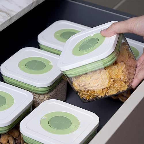 Miniatura 7 de linoroso Recipientes herméticos de almacenamiento de alimentos con tapas de grabación de tiempo, recipientes de almacenamiento de plástico apilables