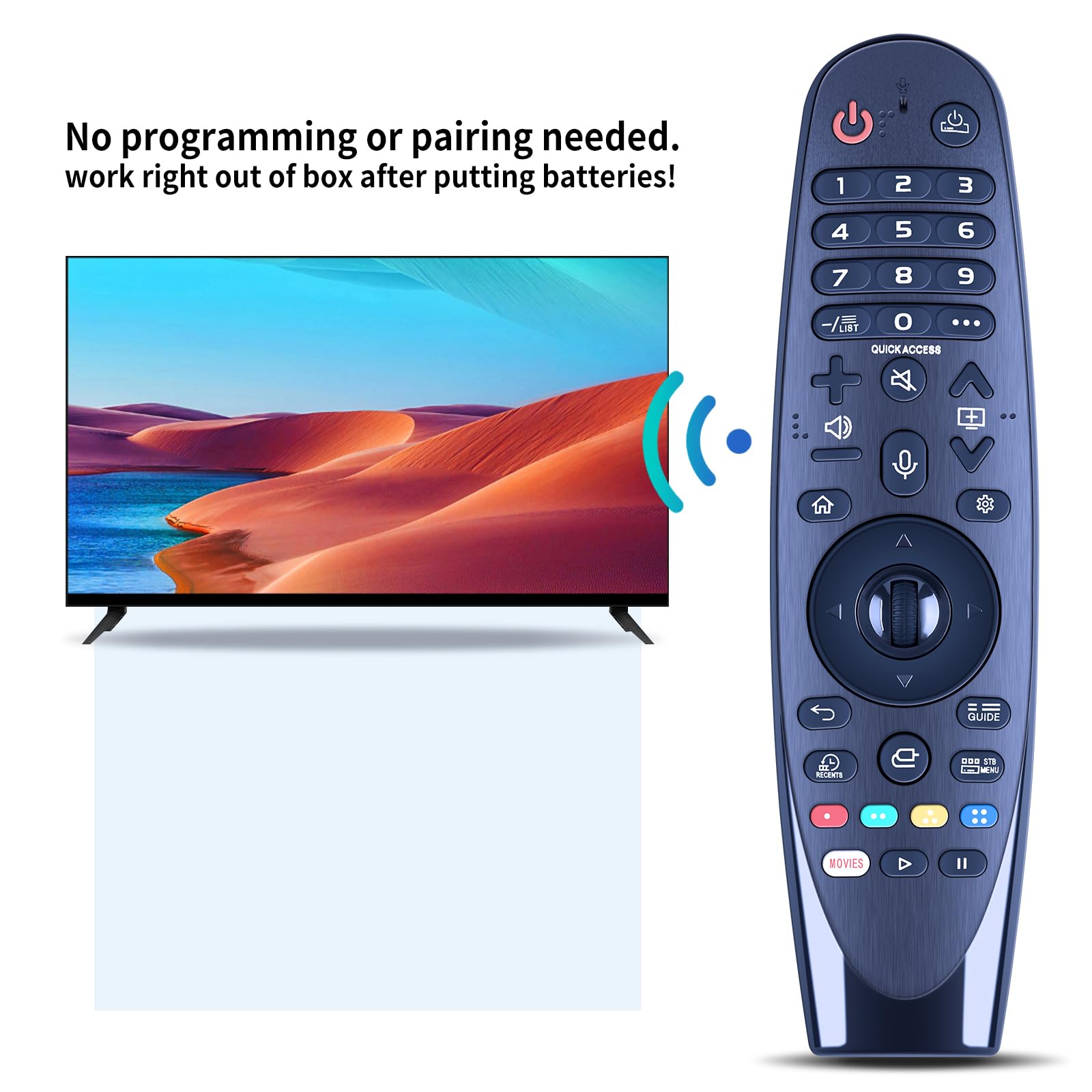 AN-MR19BA Replacement Remote Control for LG ULTRA HD 4K TV 75UM7110PLB 70UM7100PLA 65UM7100PLA 60UM7100PLB 55UM7100PLB 49UM7100PLB 43UM7100PLB 65UM7400PLB 55UM7400PLB 49UM7400PLB(No Voice Function) - Image 4