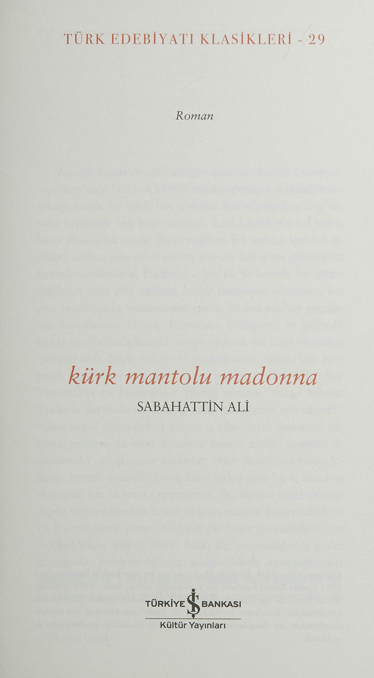 K�rk Mantolu Madonna [Paperback] Sabahattin Ali - PT03