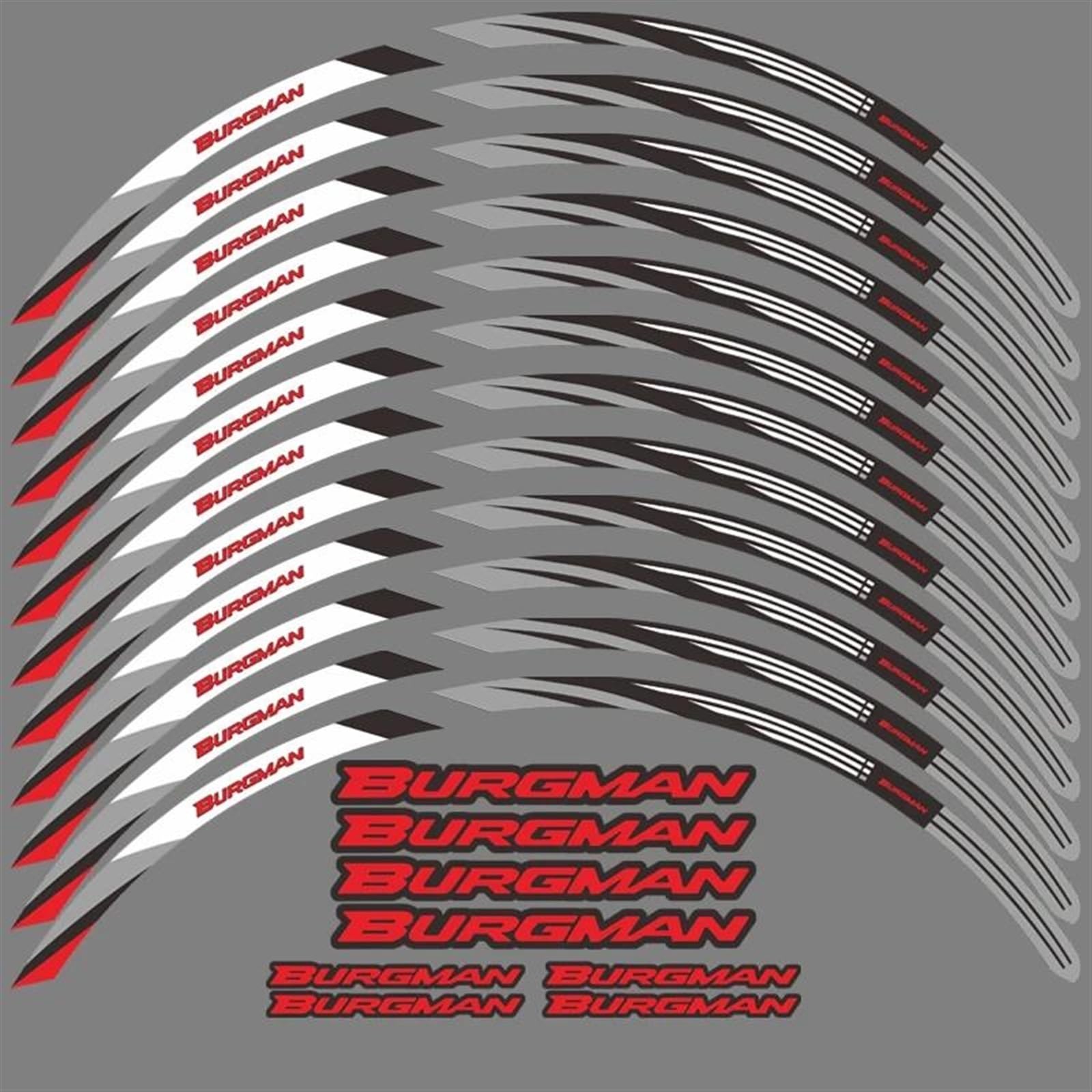 Motorcycle Wheel Stickers Reflective Decals Rims for Suzuki for Burgman AN650 an 650 Motorbike(Color1)