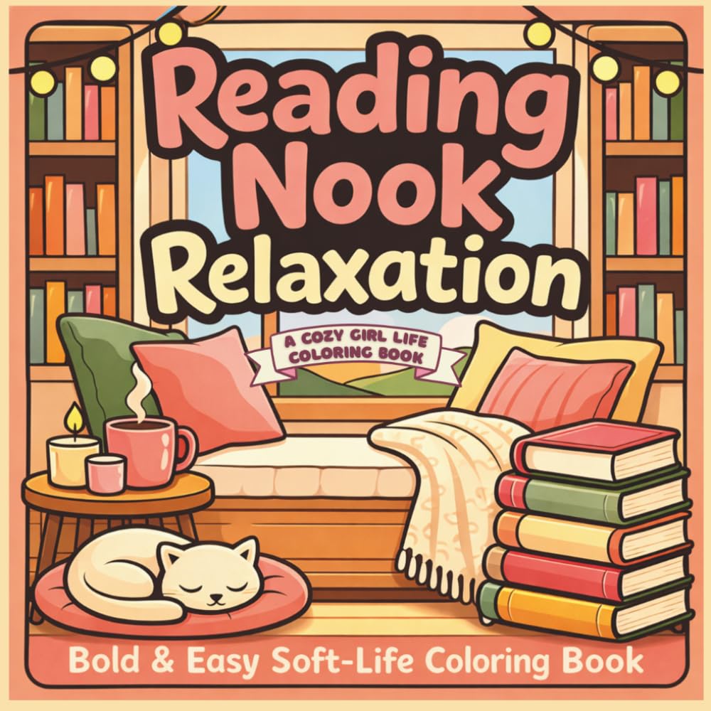 Reading Nook Relaxation: Bold & Easy Soft-Life Coloring Book (Cozy Girl Life)