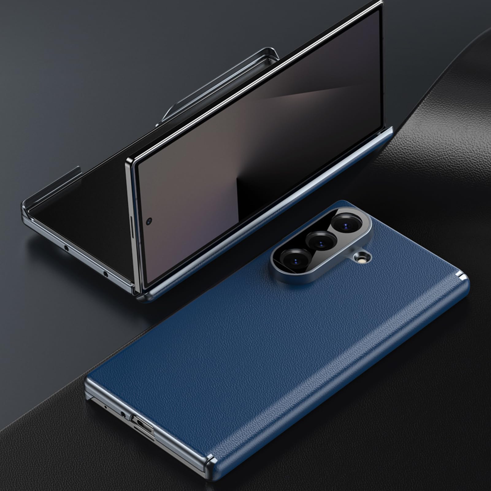 Leder Hülle Für Samsung Galaxy Z Fold 8 Ultra, Scharnier Fallschutz | Leichte Und Dünne Geschäftlich Haltbarkeit Handyhülle Für Männer Und Frauen,Rot,Fold 8 Ultra