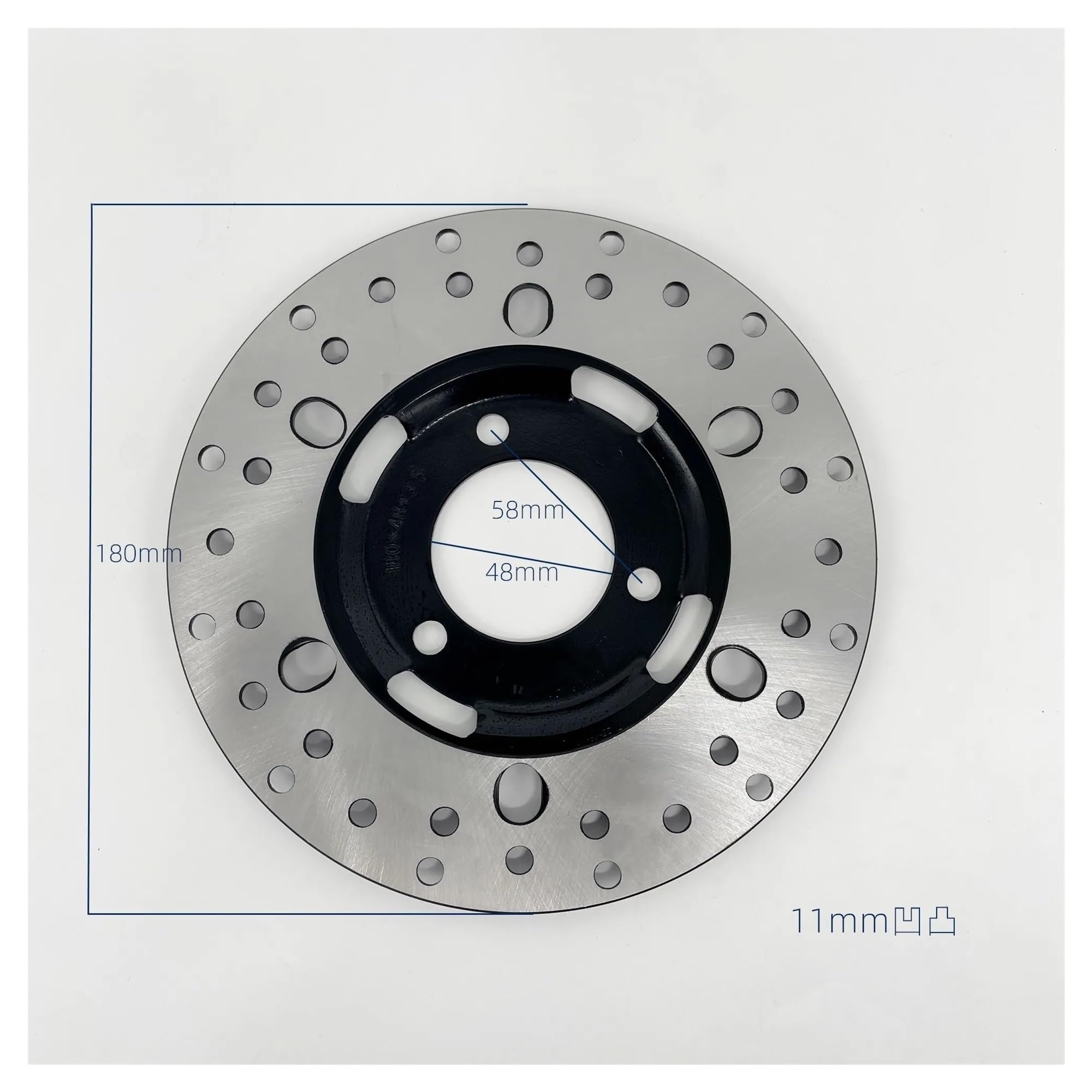Disco freno flottante Accessori Universali Per Disco Freno Rotore Scooter Moto 180/190 / 220mm(220mm-70-58mm silver)