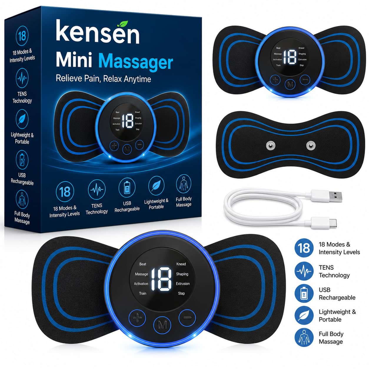 Pack of 1 Mini Massager for Pain Relief, Portable Electric EMS Muscle Stimulator Machine, Butterfly Body Massager for Neck, Back, and Shoulder-image-25