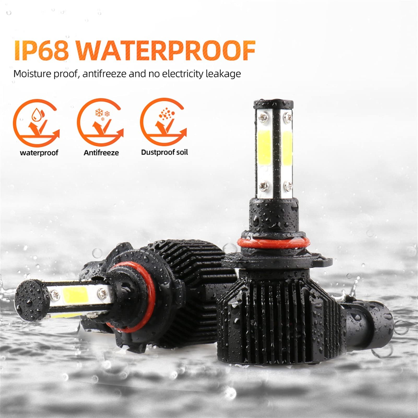Żarówka ledowa Żarówki LED Reflektor 50 W 10000LM Lampki samochodowe Mini Turbo LED H7 Lampa samochodowa 2 sztuk bez przewodów 12 V H7 LED H8 H11 9005 HB3 9006 HB4 (Color : 6500K White, Size : H11)