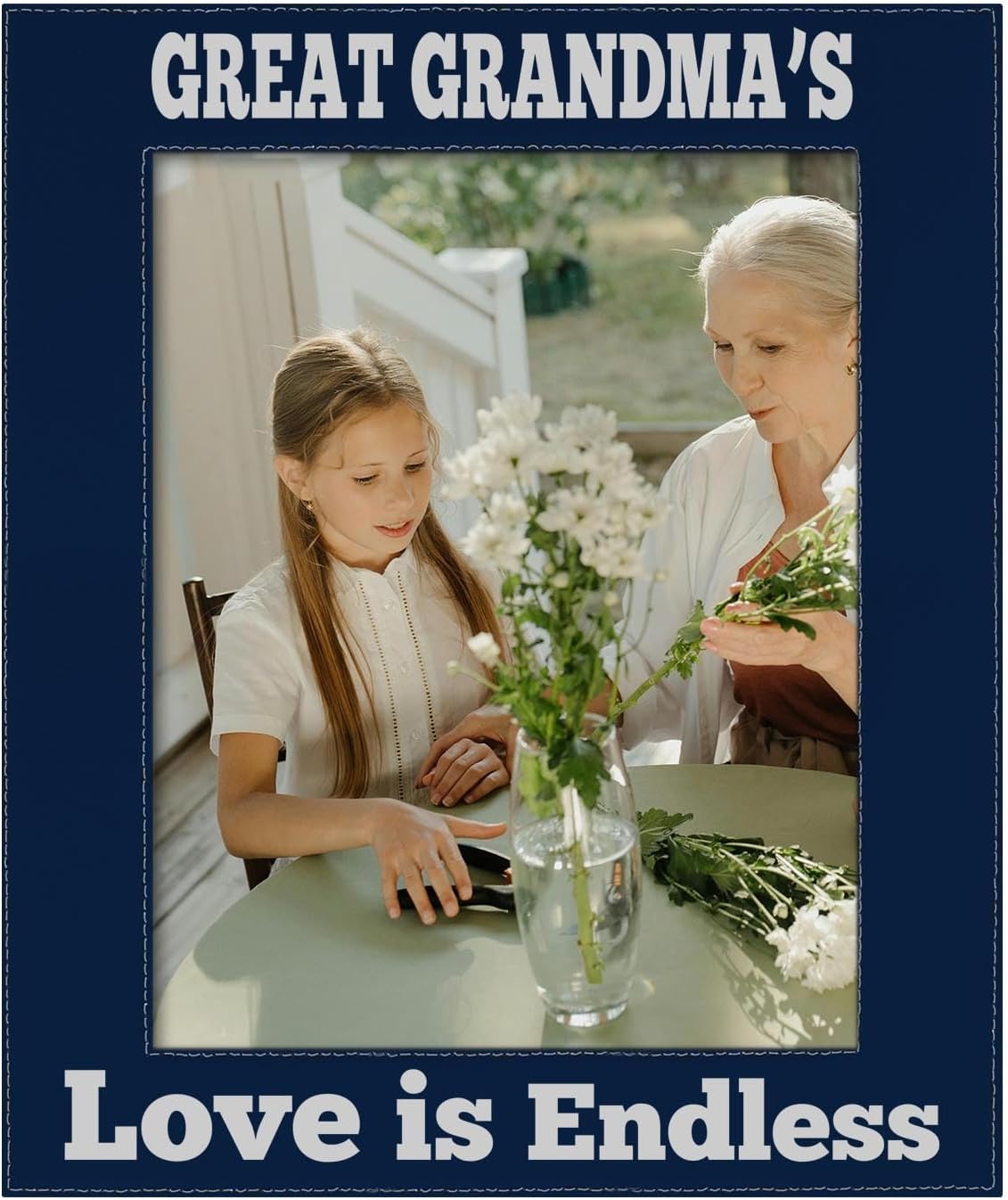 ThisWear Large Photo Frame Great Grandma's Love Is Endless 8x10 Leatherette Photo Frame Grey