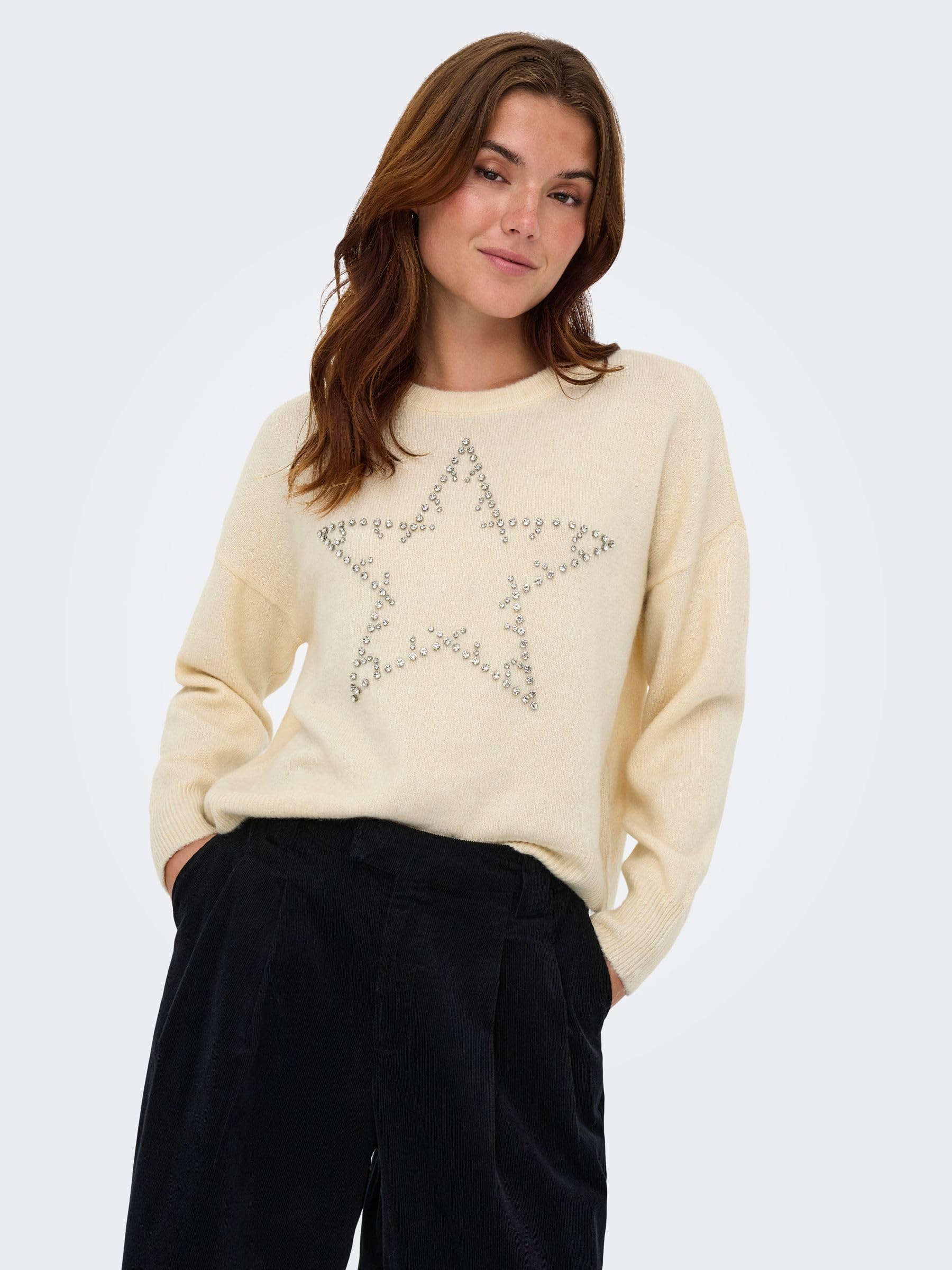ONLY Onlrenata LS O-Neck Bling Knt Onlrenata LS O-Neck Bling Knt Mujer (Pack de 1)
