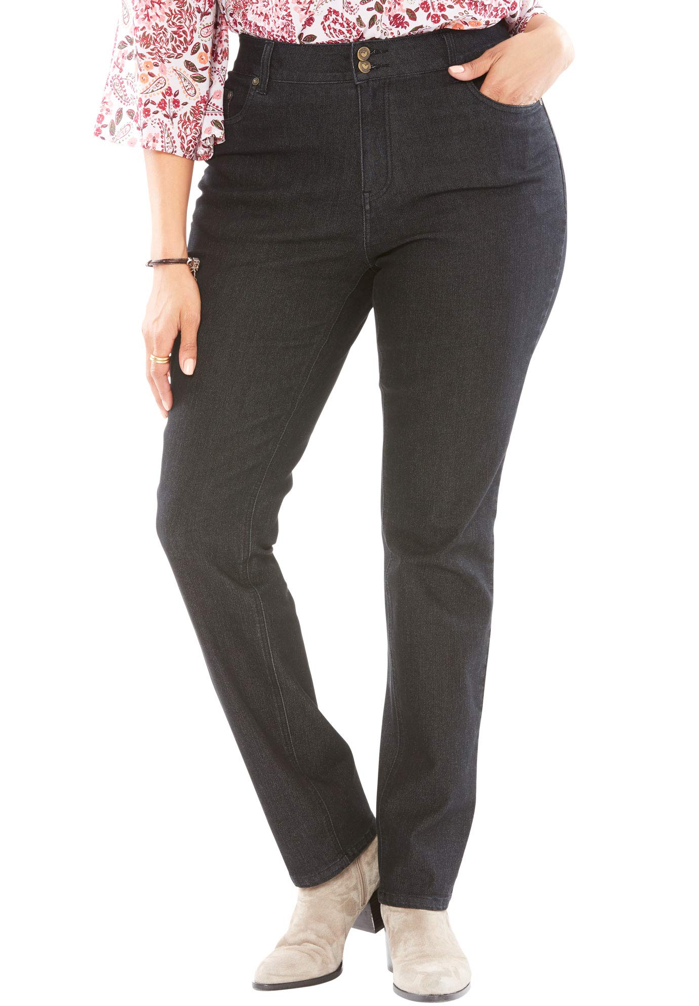 Woman Within Women's Plus Size Secret Solutions™ Tummy Smoothing Straight Leg Jean