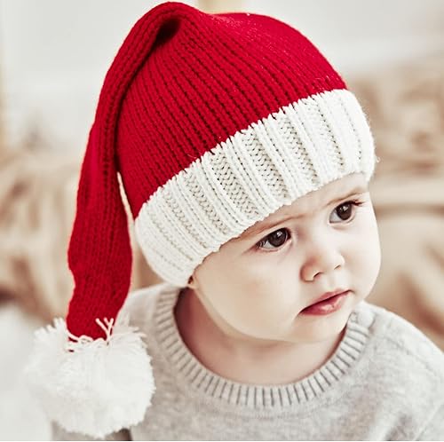 Miniatura 2 de eyigylyo Sombrero de punto de Papá Noel para niños gorro de invierno familiar a juego para fiesta de Navidad