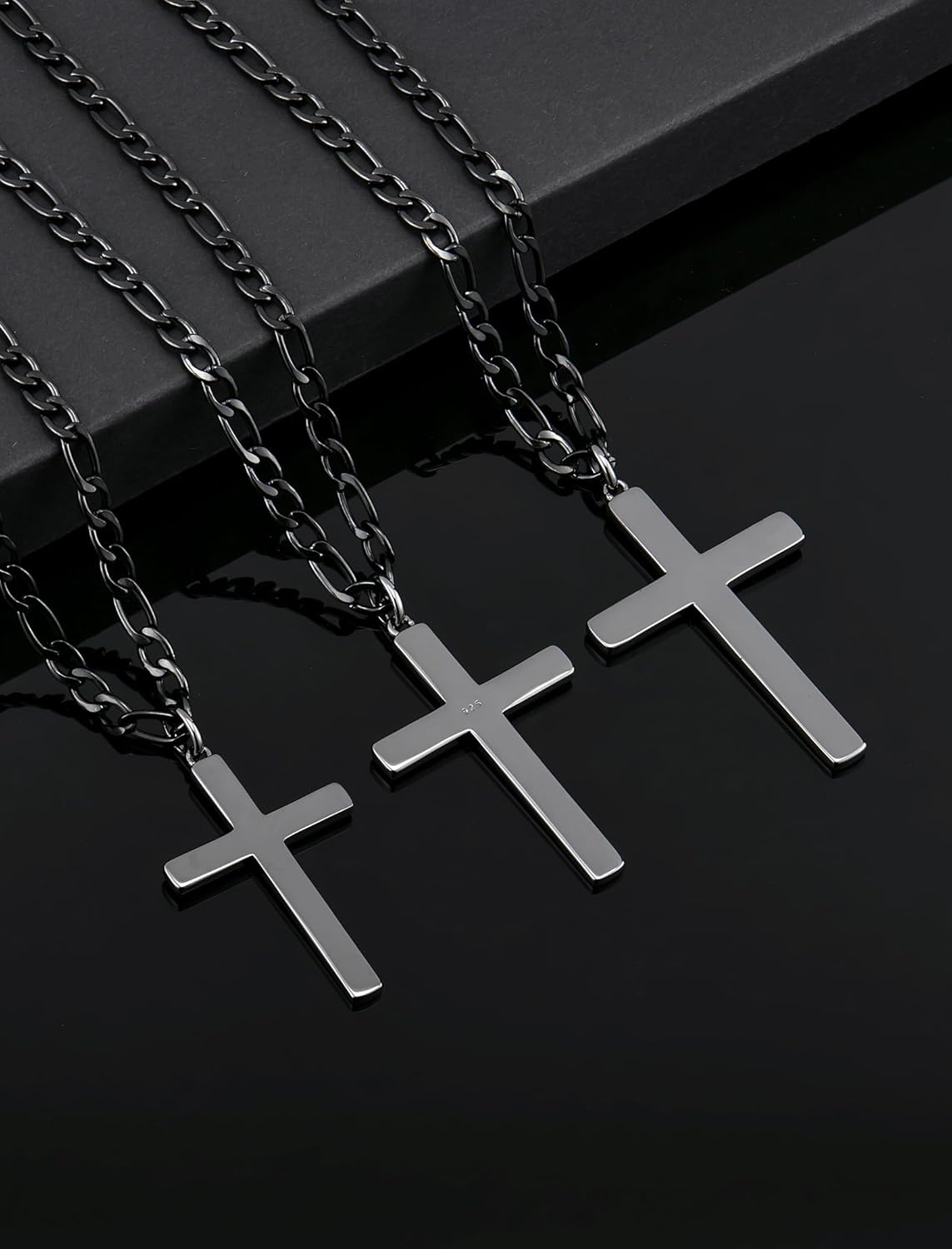 YL High Polished Cross Necklace for Women 925 Sterling Silver Plain Cross Pendant Simple Jewelry for Men (1.57-1.97") - Image 2