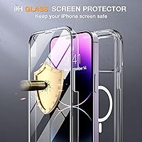 Vista 1108 de Miracase - Funda magnética para iPhone 13 Pro Max de 6.7 pulgadas (compatible con MagSafe), transparente, completo, protector de pantalla de vidrio