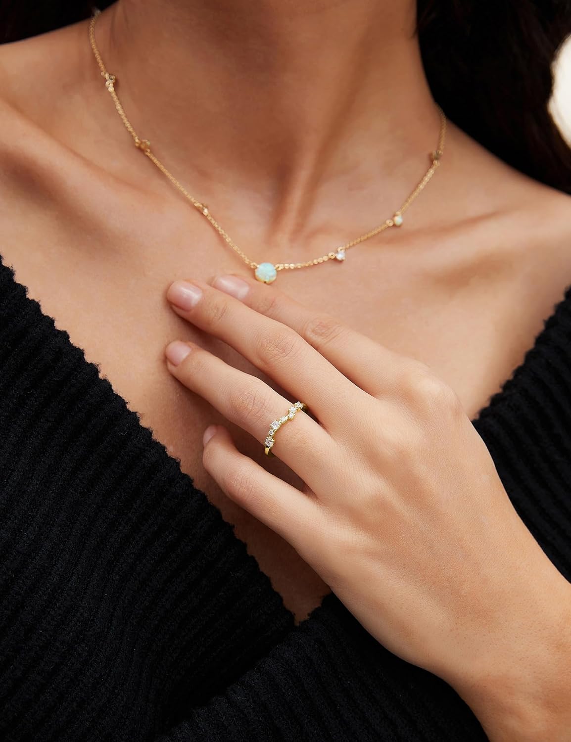 Mameloly 2.5mm 14K Gold Plated CZ Wedding Bands for Women Dainty Stackable Tiny Signet Ring Statement Rings for Her Size 3-10 - Image 5