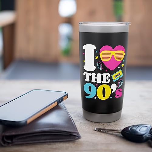 Miniatura 7 de Vaso aislado de acero inoxidable de los años 90, 1990, 90, disfraz retro para fiesta de nostalgia