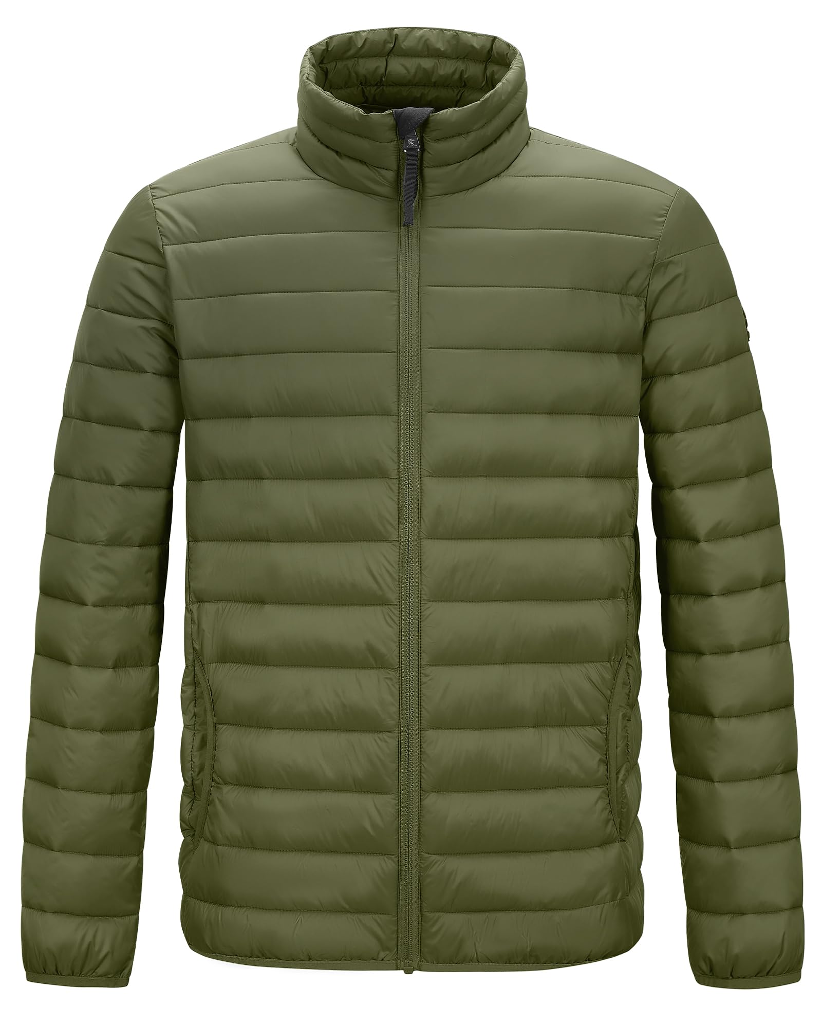 TOG24 Gibson Mens Puffer jacket Lightweight Padded Jacket Water Resistant Quilted Coat Ultra Warm Wind Resistant for Hiking Casual Skiing Khaki L