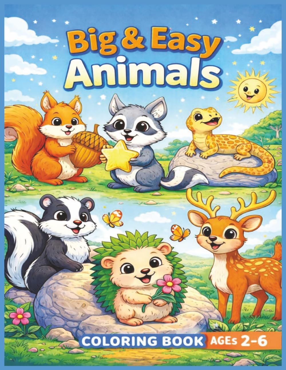BIG & EASY ANIMALS: A Big, Simple Coloring Book for Toddlers & Preschoolers (Ages 2–6)
