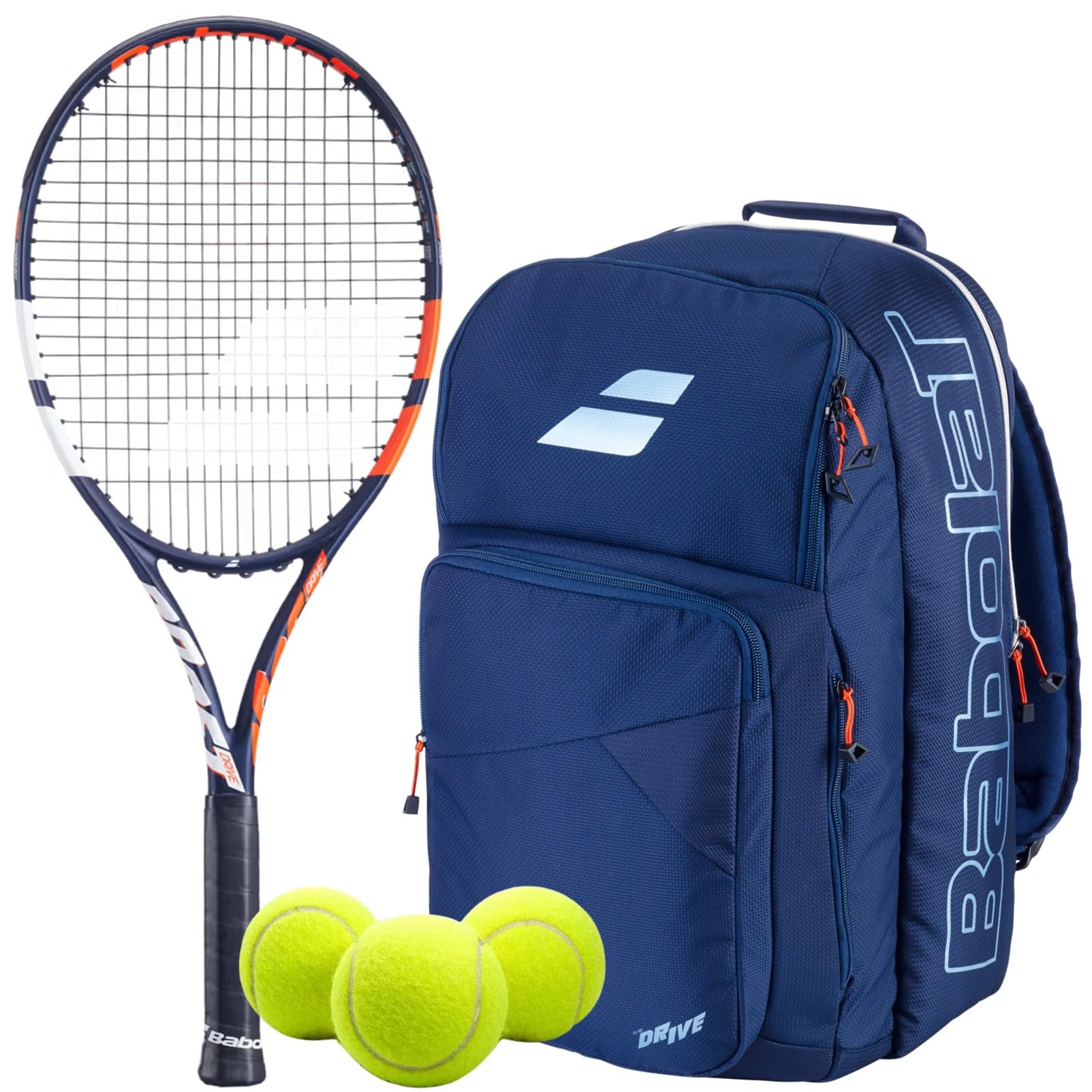Boost Drive Strung Tennis Racquet (Blue) - Add an Optional Bag, Tennis Balls and Overgrips