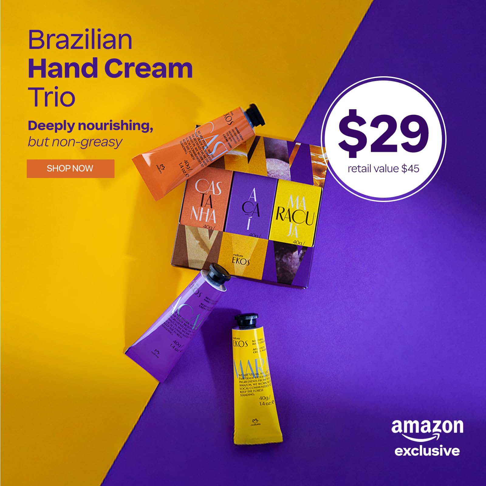 Amazon.com : natura - Hand Cream Travel Size Gift Set – 3-Pack