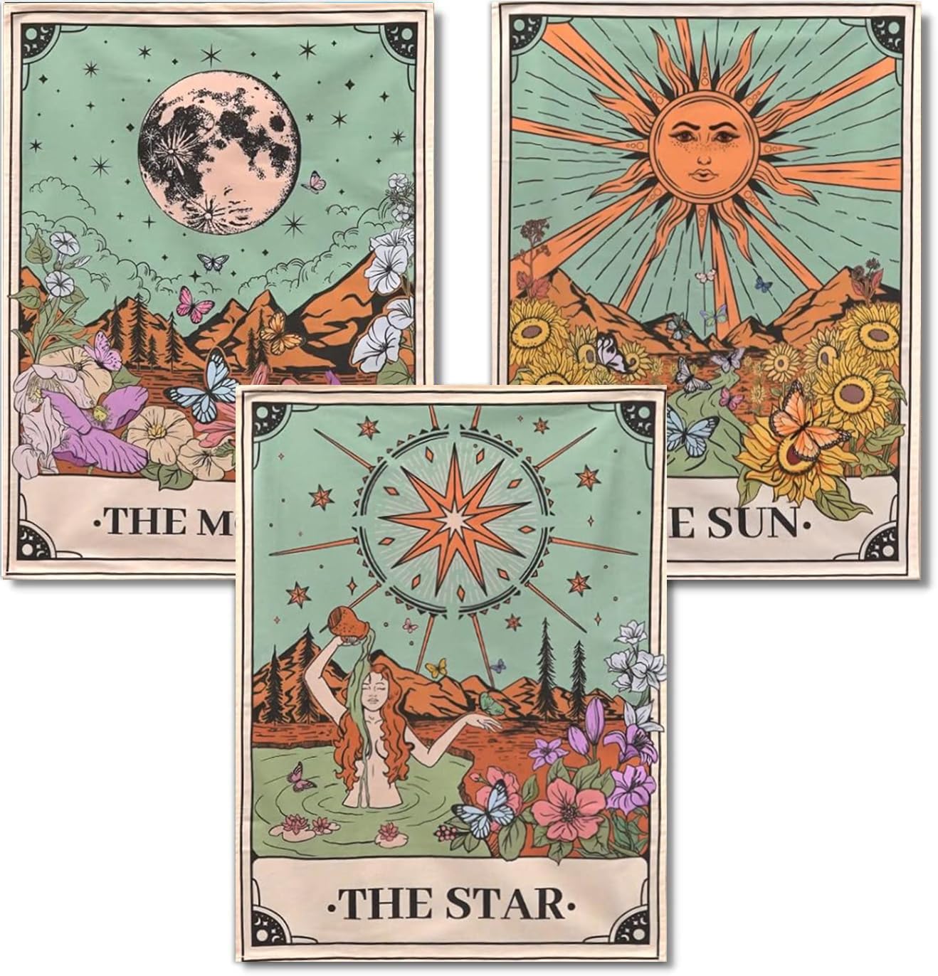 WUDWL Diamond Painting Kits for Adults - 3 Pack Sun and Moon DIY 5D Diamond Art Kits Full Drill Diamond Dots Paintings with Diamonds Gem Art and Crafts Home Decor 12x16inch