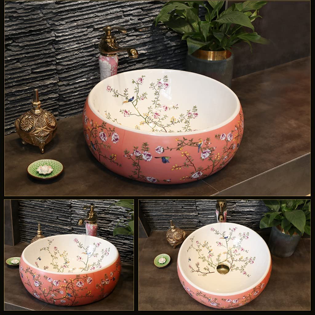 Szafka Pod Umywalkę Z Umywalką, Umywalka Łazienkowa, Umywalka Nablatowa, Blaty Pod Umywalkę, Chińskie Ceramiczne Meble Łazienkowe, Pojedyncza Umywalka W Kształcie Kwiatu I Ptaka, Zestaw Pinkset, Zest