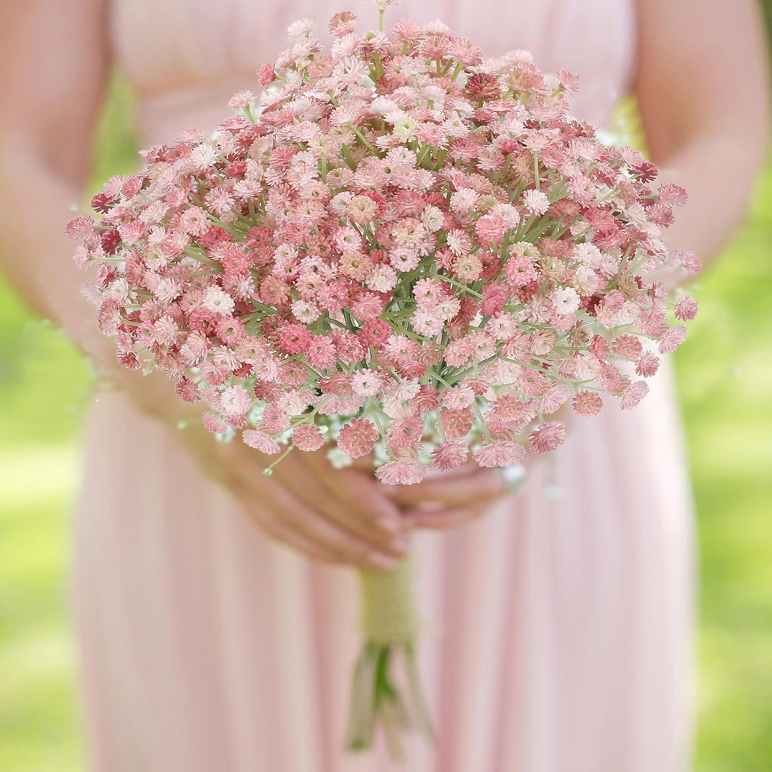 4Pcs Pink Flowers Fake Baby Breath Real Touch Pink Babys Breath Valentines Day Artificial Flowers for DIY Floral Arrangements Wedding Bridal Bouquet Party Home Decor - Image 2