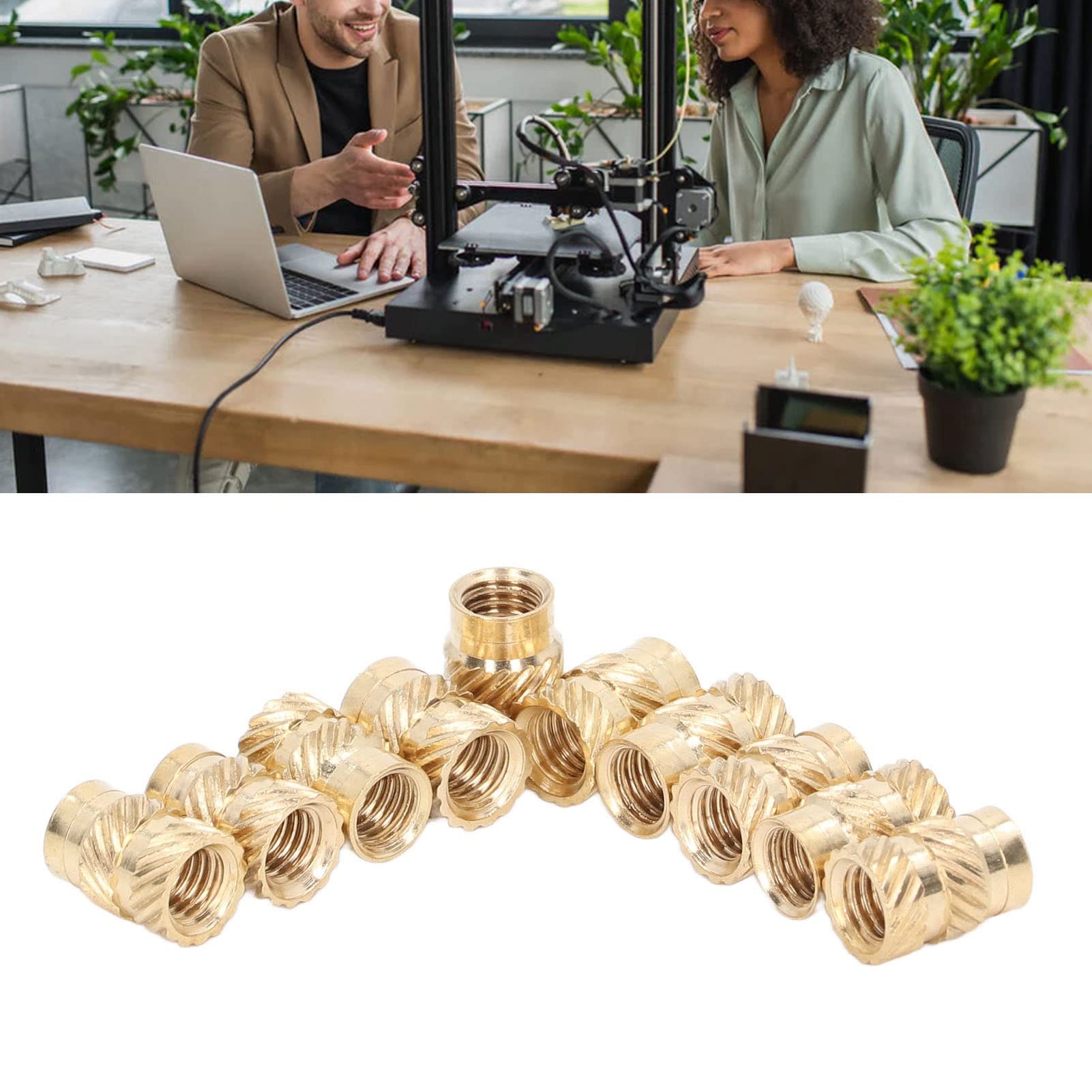 100Pcs Brass Knurled Threaded Insert M3 or M4 or M5 Female Threaded Insert Embedment Nut Wear Resistance Knurled Threaded Insert for 3D Printer(M3x4x4.2)