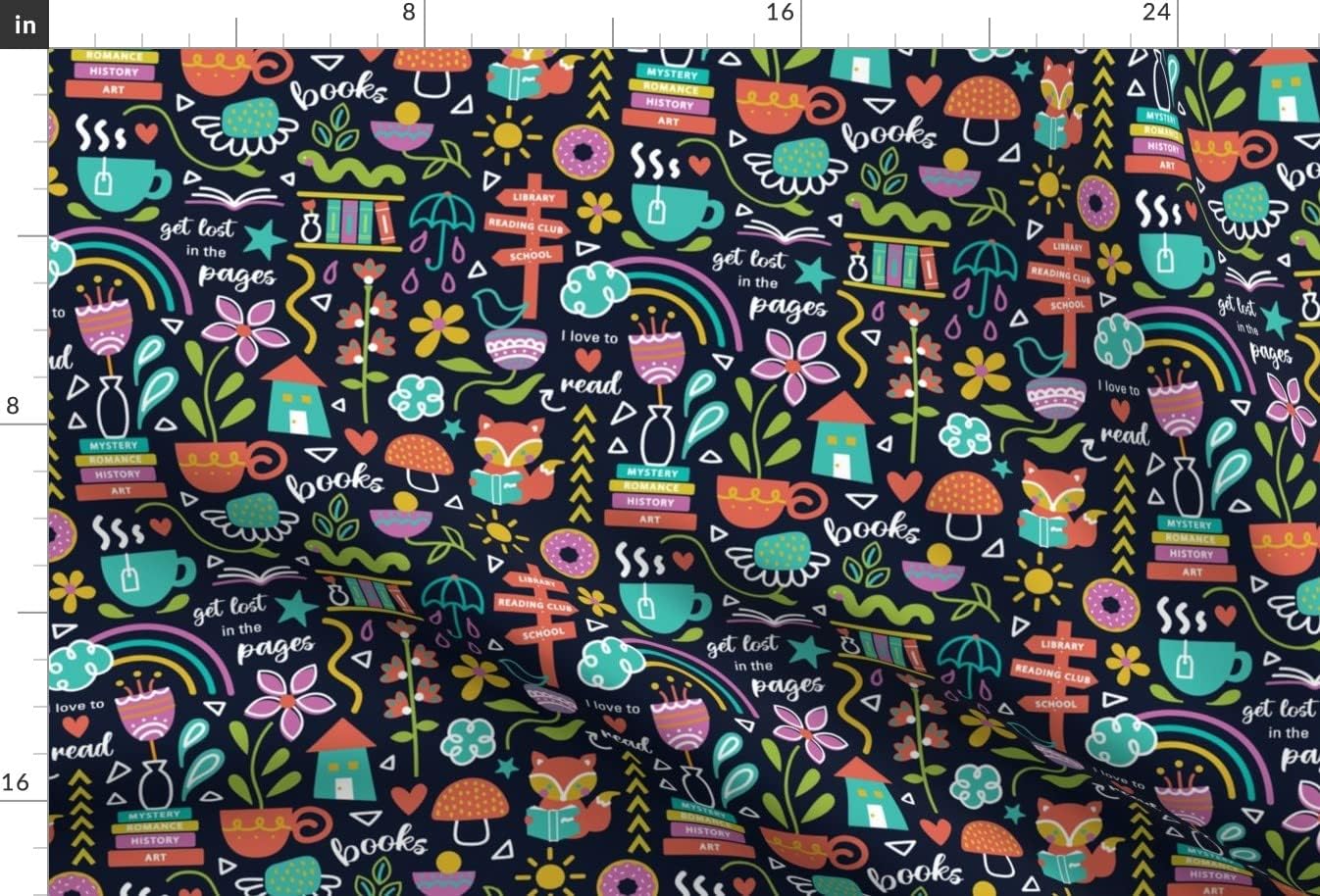 Spoonflower Fabric - Reading Flowers Nature Homeschool Books Library Printed on Minky Fabric by The Yard - Sewing Baby Blankets Quilt Backing Plush